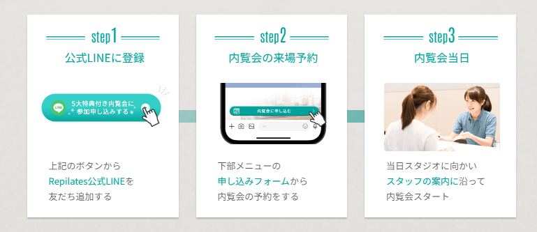 内覧会の予約３ステップ